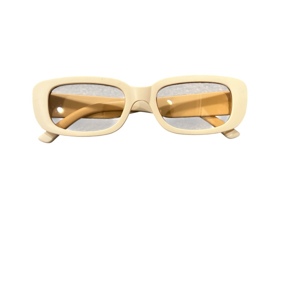 Cream Rectangular Sunglasses